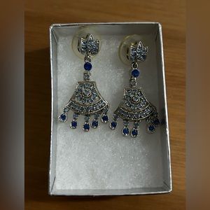 Blue and silver earring